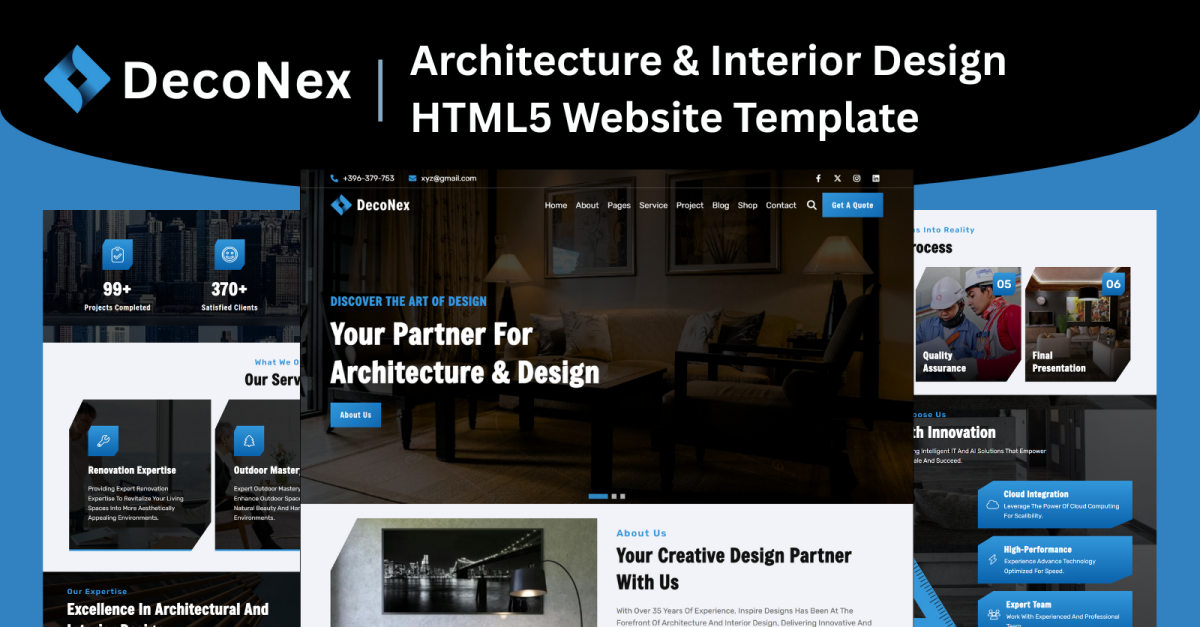 DecoNex - Architecture & Interior Design HTML5 Website Template