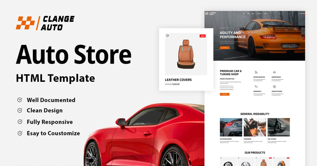 Clange Auto - Car Parts Tailwind CSS Template