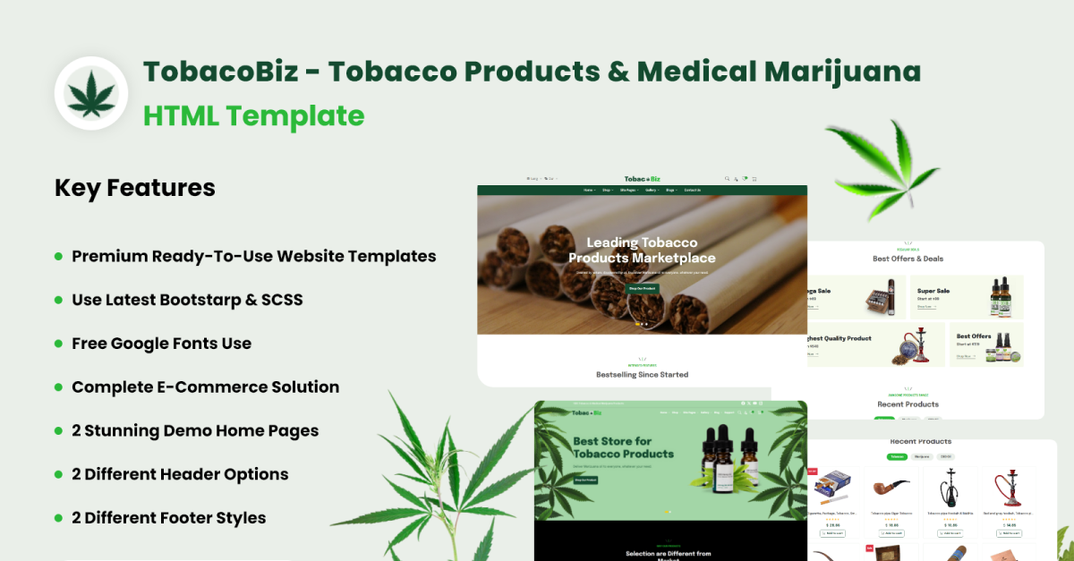 TobacoBiz - Tobacco Products & Medical Marijuana HTML Template