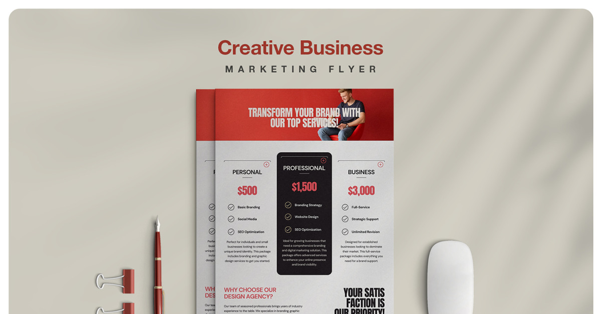Creative Business Pricing Flyer Template - TemplateMonster