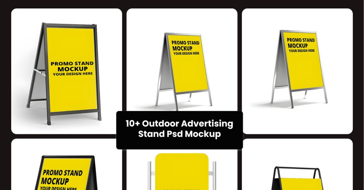 Outdoor Advertising Stand Psd Mockup Template