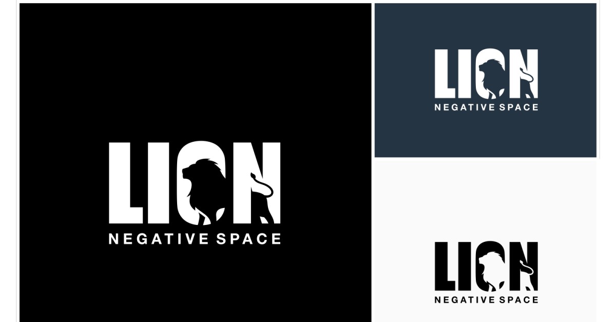 Lion Negative Space Text Logo #430514 - TemplateMonster