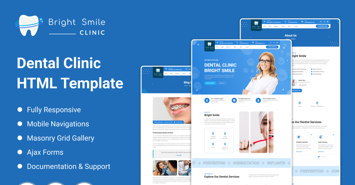 BrightSmile - Dental Clinic HTML Template