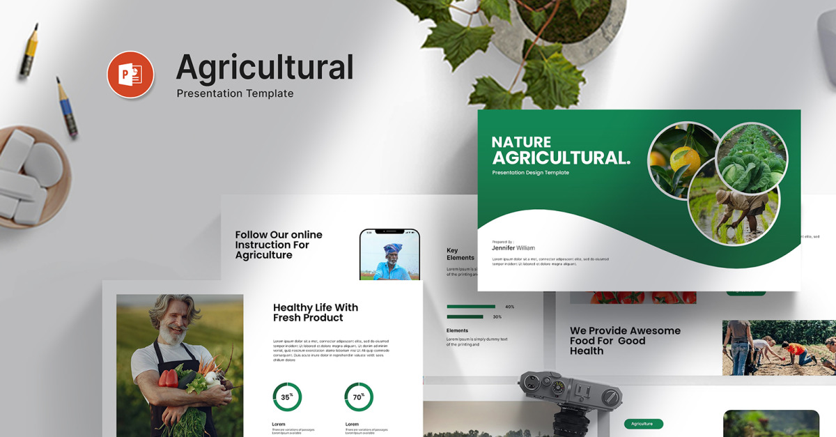 Plantilla de presentación de PowerPoint agrícola