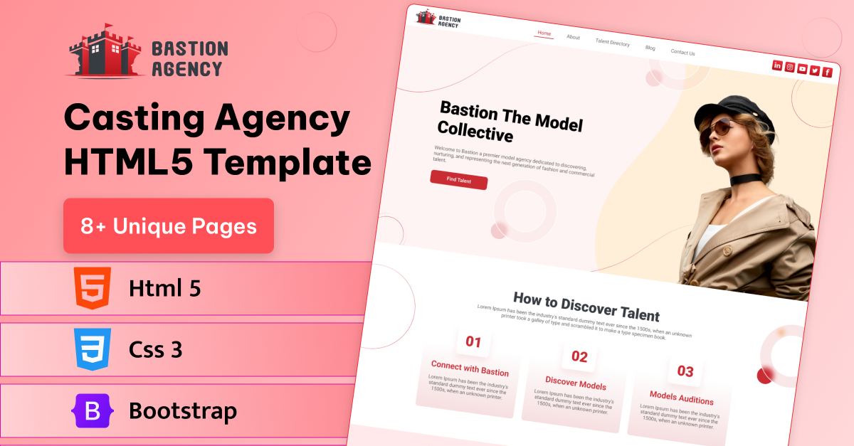 Bastion Casting Agency HTML5 Template