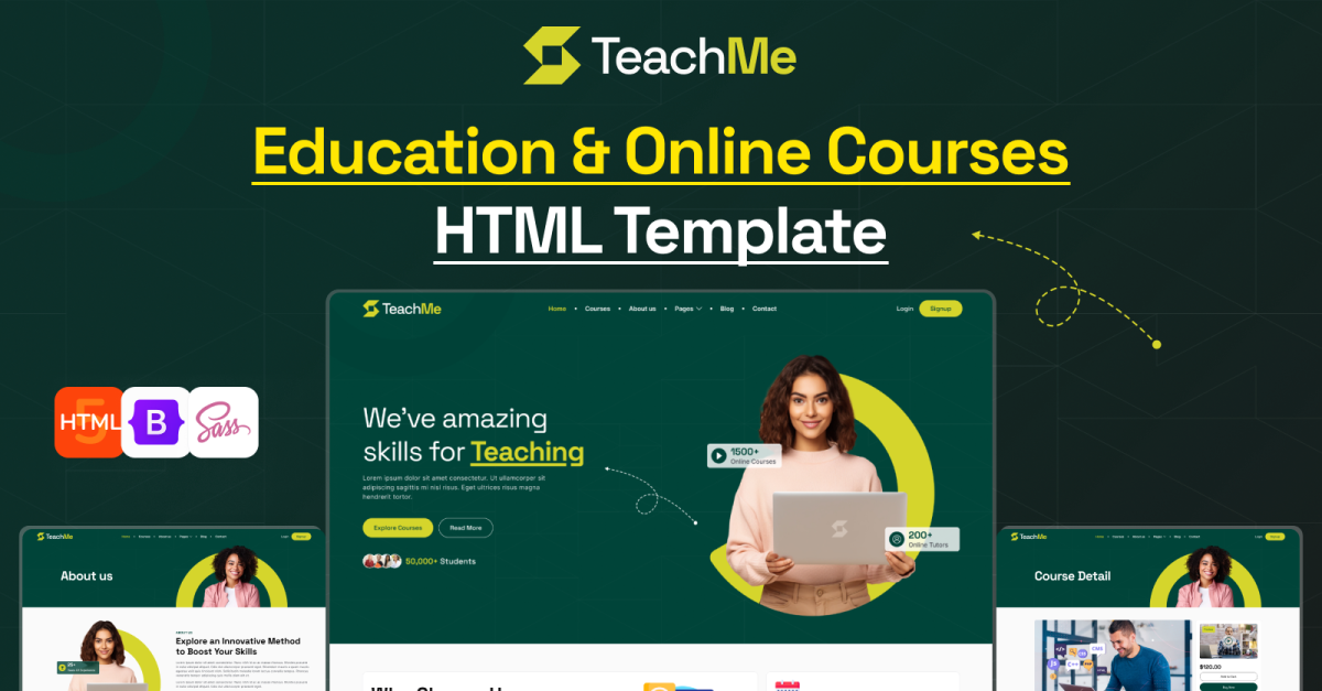 Teach Me - Online Education & Courses HTML Website Template