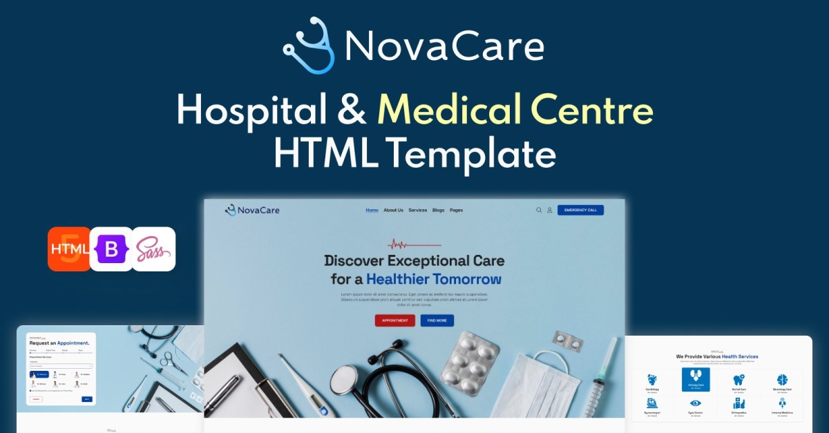 NoveCare:  Healthcare and Medical Services and Medical Center HTML Website Template