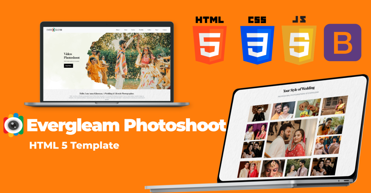 Evergleam Wedding Photography HTML Template