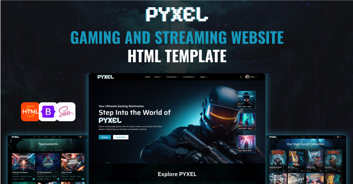 PYXEL - Online Gaming & eSports HTML5 Website Template