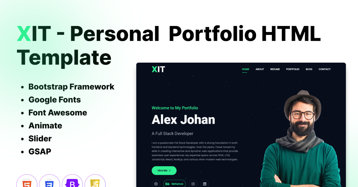 XIT - Personal Portfolio html template