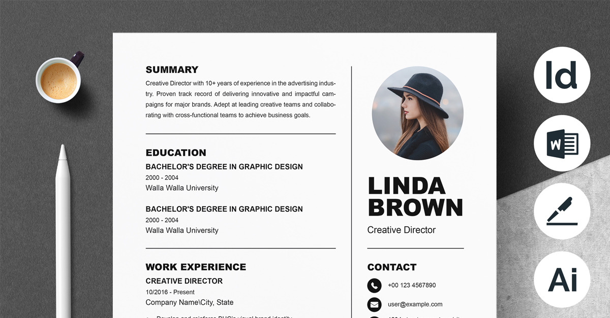 Clean & Creative Resume Template Word - TemplateMonster