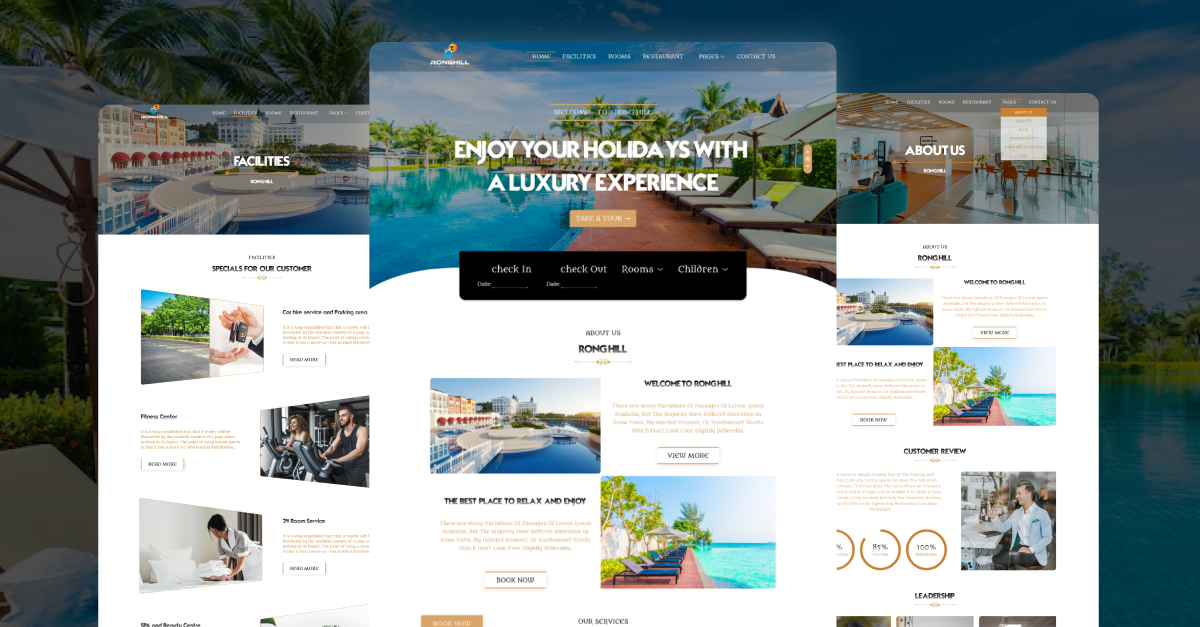 Ronghill Resort and Hotel Website HTML Template