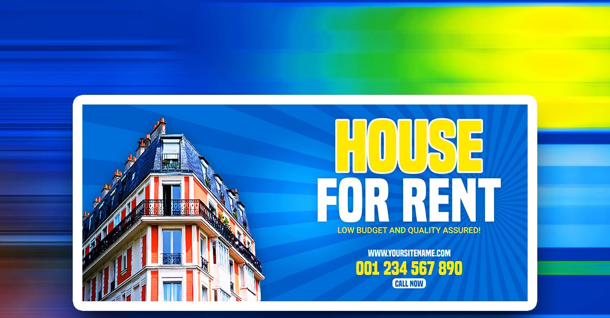 For Rent Sample Design Hd FREE House rents Social media PSD design template