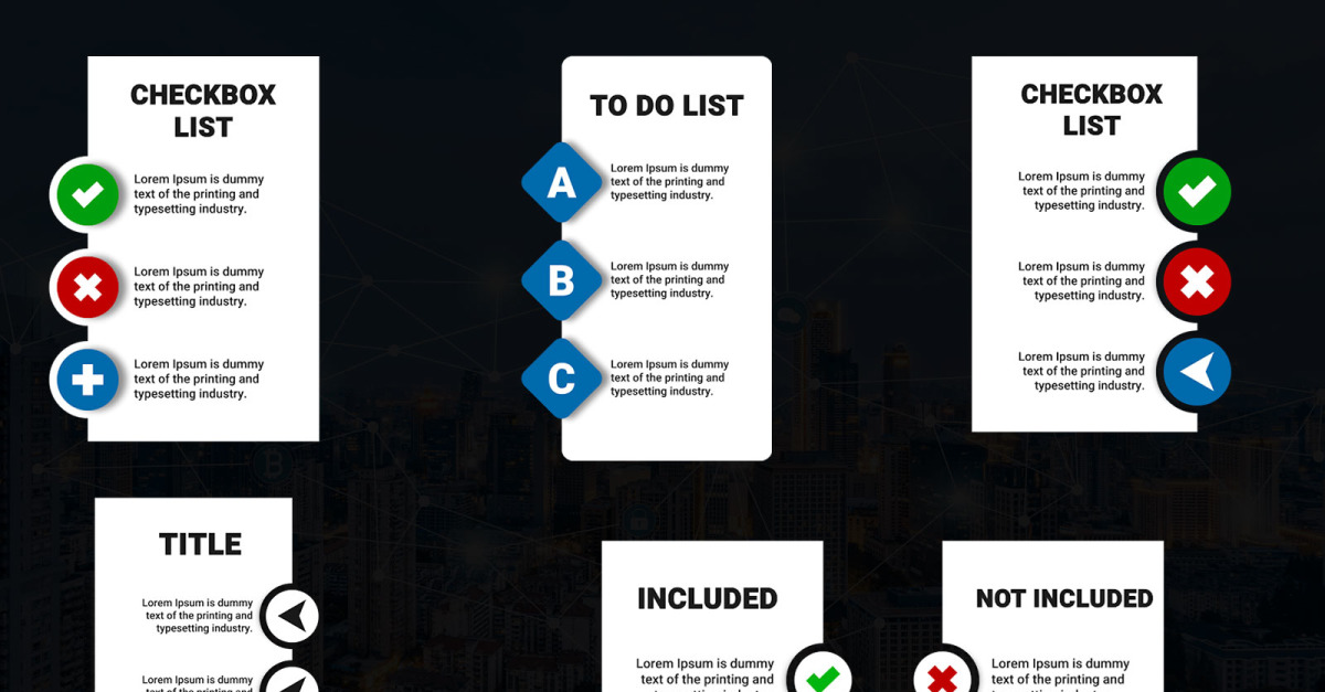 Mini Shape With Text And Checkbox Icons | MoGRT Template