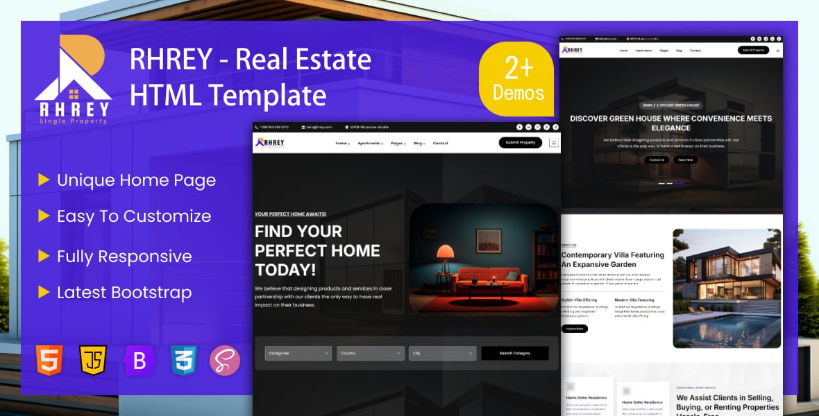 Rhrey - Single Property HTML5 Template