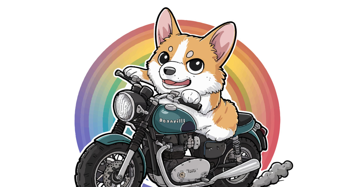Vector Dogs Riders A dog riding a motorcycle silhouette vector art illustration