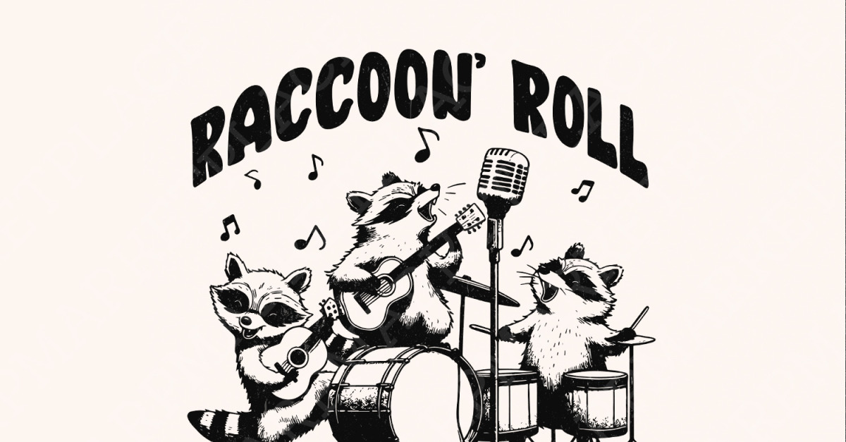 Rock N Roll Raccoon PNG, Funny Raccoon png, Cute Raccoons PNG, Rocker ...