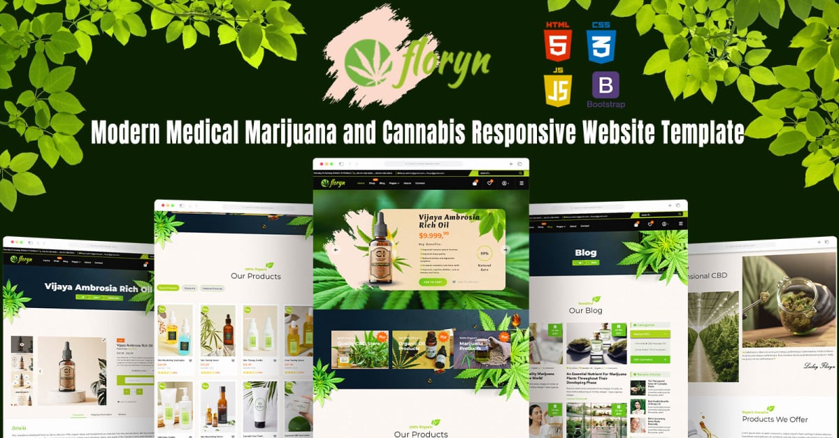 Floryn- Modern Medical Marijuana and Cannabis Responsive Website Template