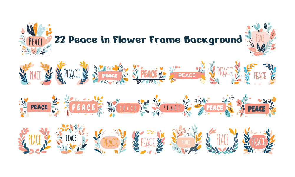 22 Peace in Flower Frame Background #448162 - TemplateMonster