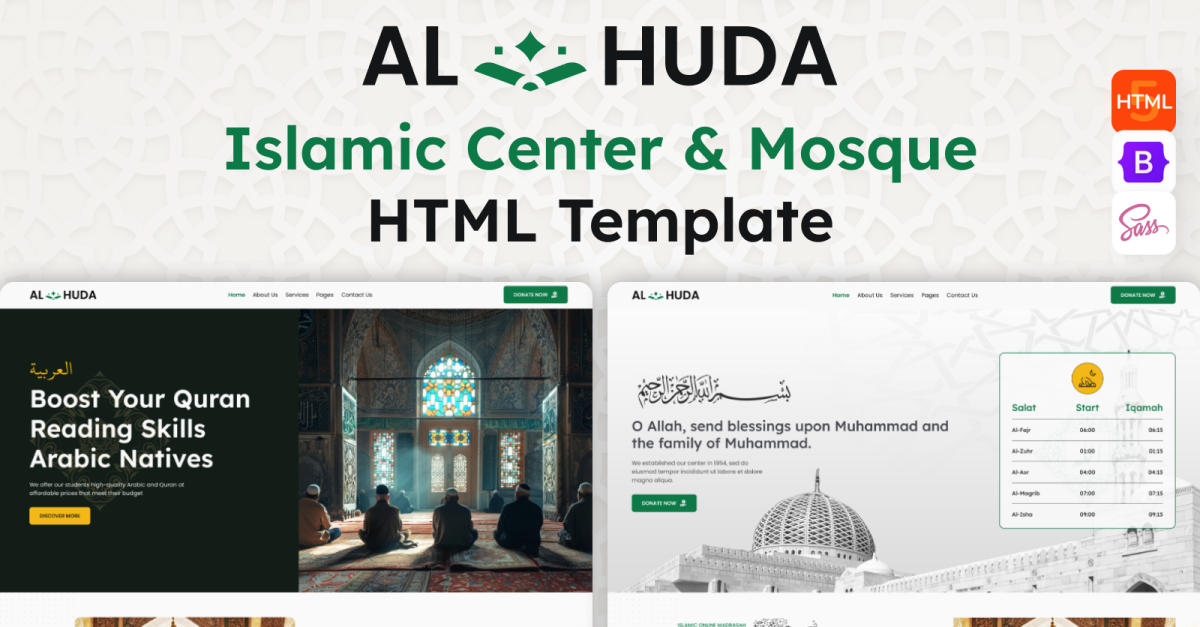 AL HUDA - E-Learning Islamic Center & Mosque HTML5 Website Template