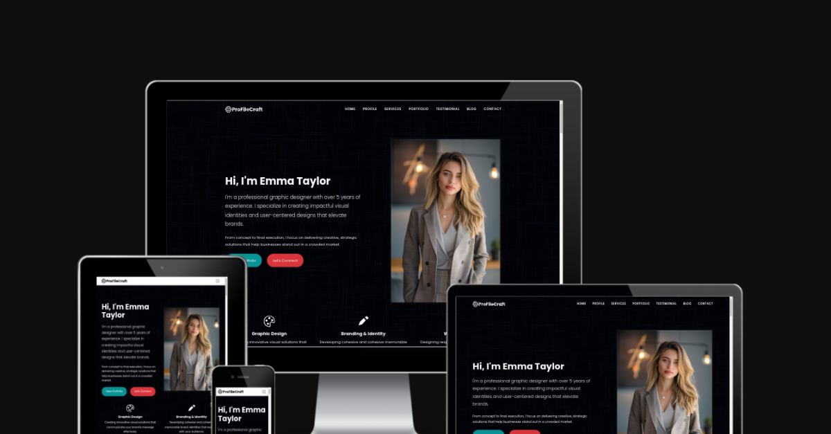 ProFileCraft Template - Multi-Version CV/Resume & Portfolio Website