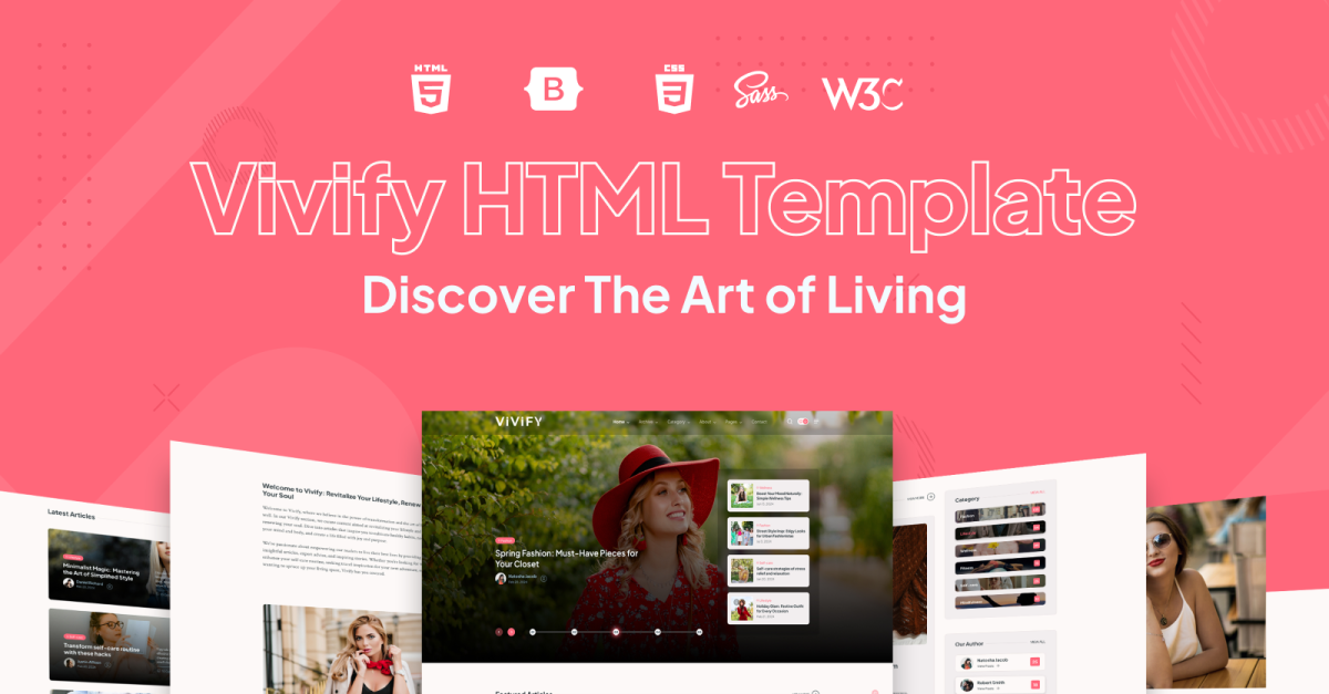 Vivify - Fashion, Self-care, Lifestyle, Personal Travel Blog and Magazine Bootstrap 5 Template