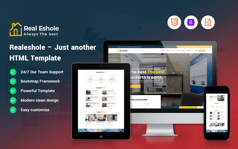 Realeshole – Real Estate Company Website Template