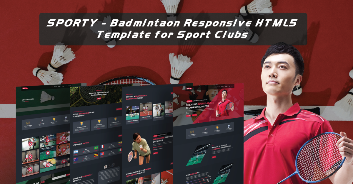 Sporty - Badminton responsive html5  template for sport clubs