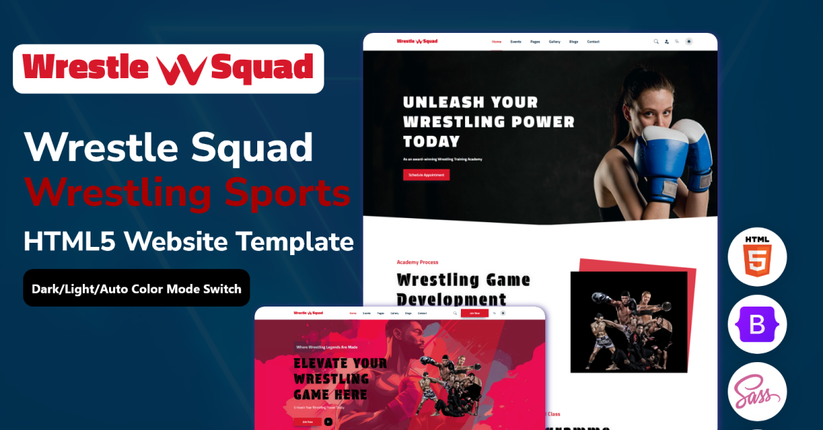 Wrestle Squad - Wrestling Sports HTML5 Website Template