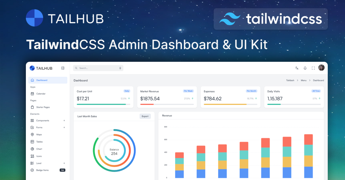 Tailhub - Tailwind CSS 3 Admin & Dashboard Template