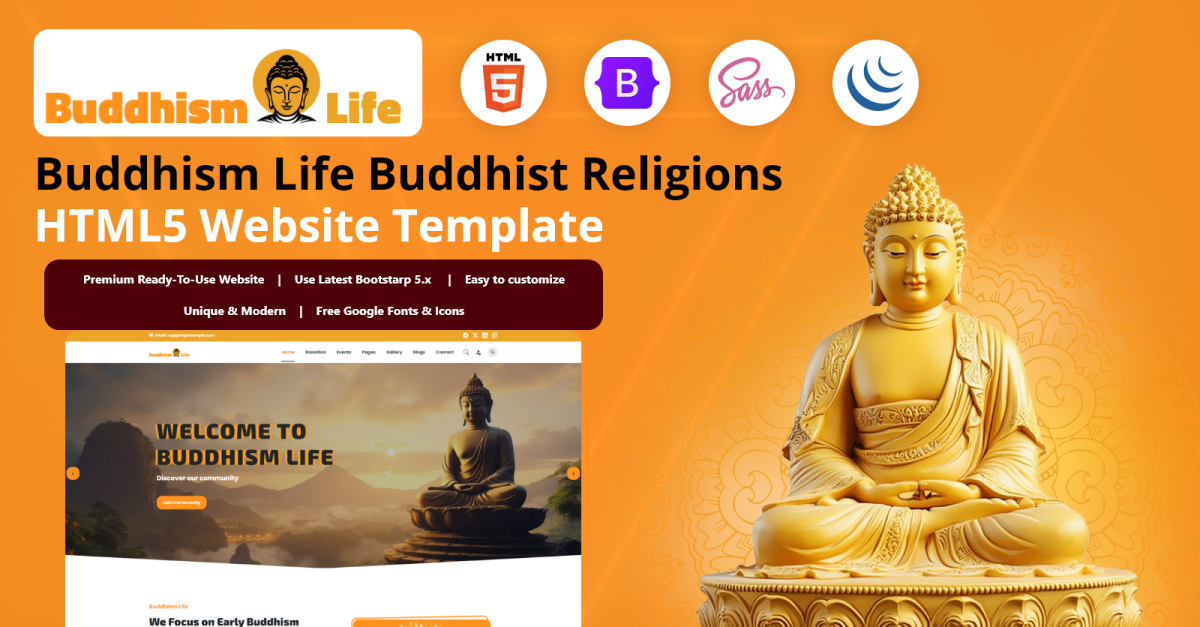 Buddhism Life - Buddhist Religions HTML5 Website Template