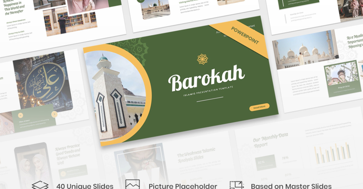 Barokah Islamic PowerPoint Template TemplateMonster