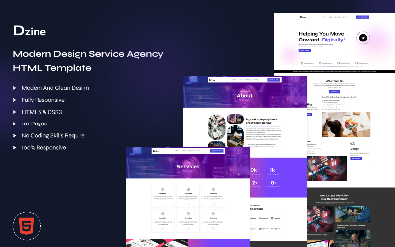 Dzine - Modern Design Service Agency HTML Template