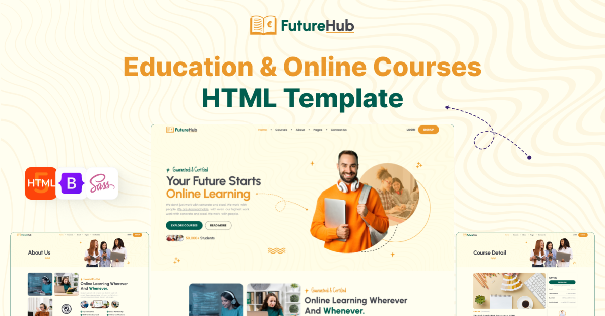 FutureHub – Online Course & Education HTML5 Website Template