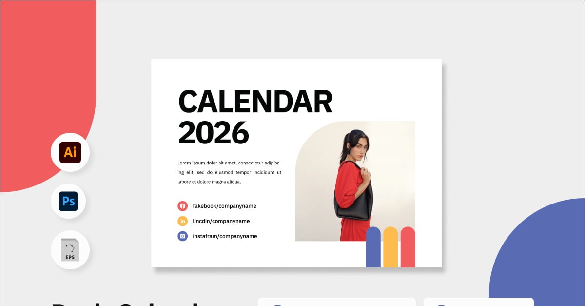 Desk Calendar 2026 Design V1 462532 TemplateMonster