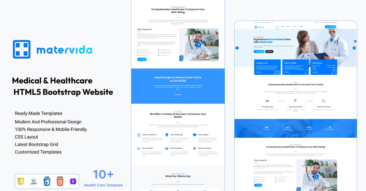 Matervida - Medical & Healthcare HTML5 Bootstrap Website Template