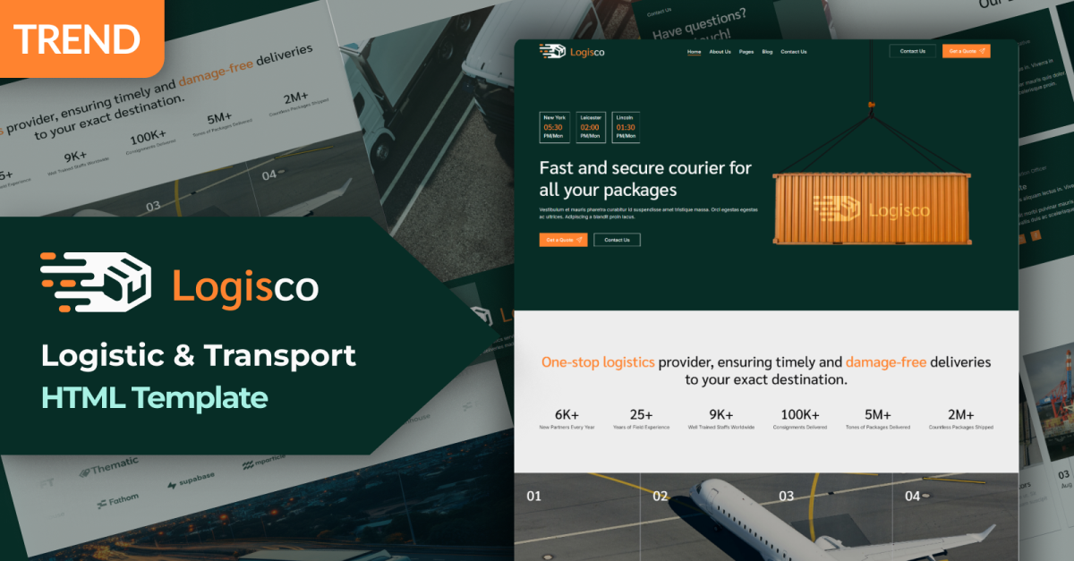 Logisco – Courier & Delivery Service HTML Template