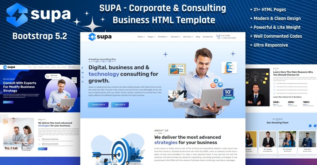 SUPA - Corporate & Consulting Business Clean Bootstrap HTML5 Multipurpose Website Template