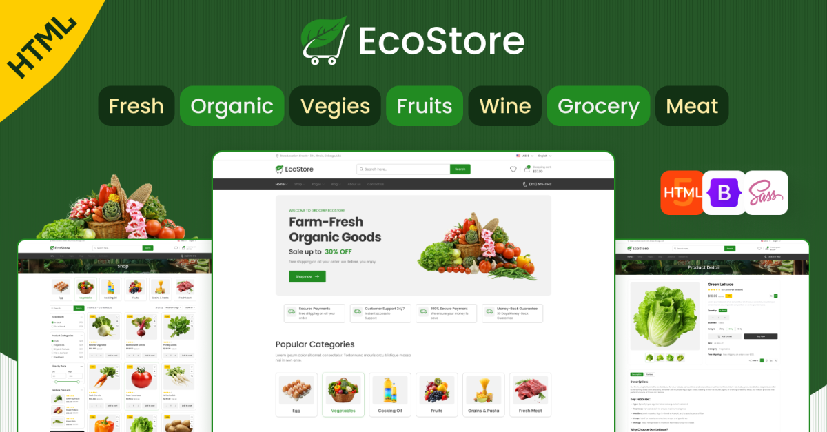 EcoStore - Online Grocery Store & Organic Food HTML Website Template