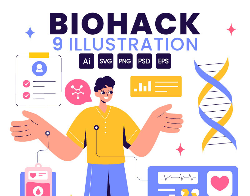 9 Illustration de la technologie du biohacking