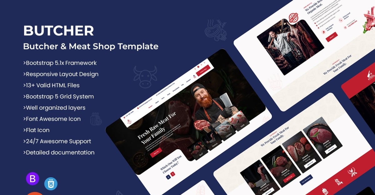 Butcher - Meat Shop Website Template