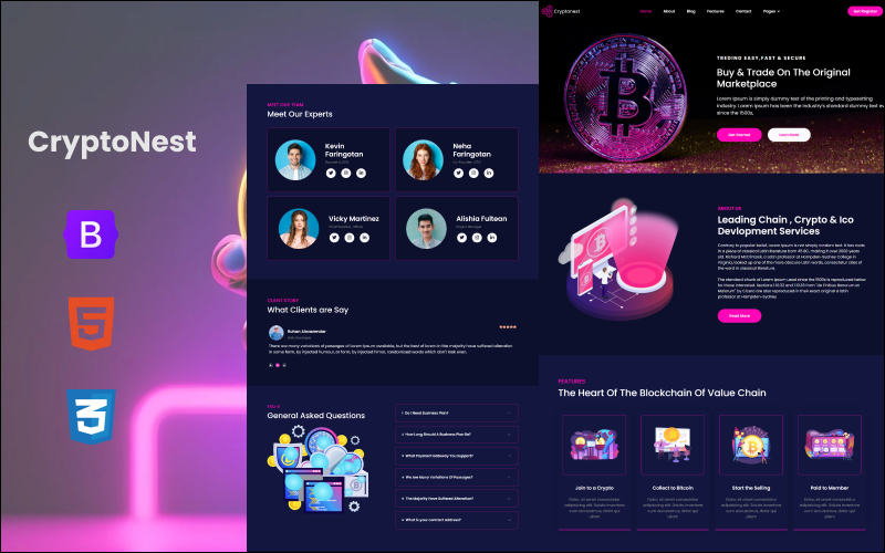 Cryptonest - Cryptocurrency HTML Template