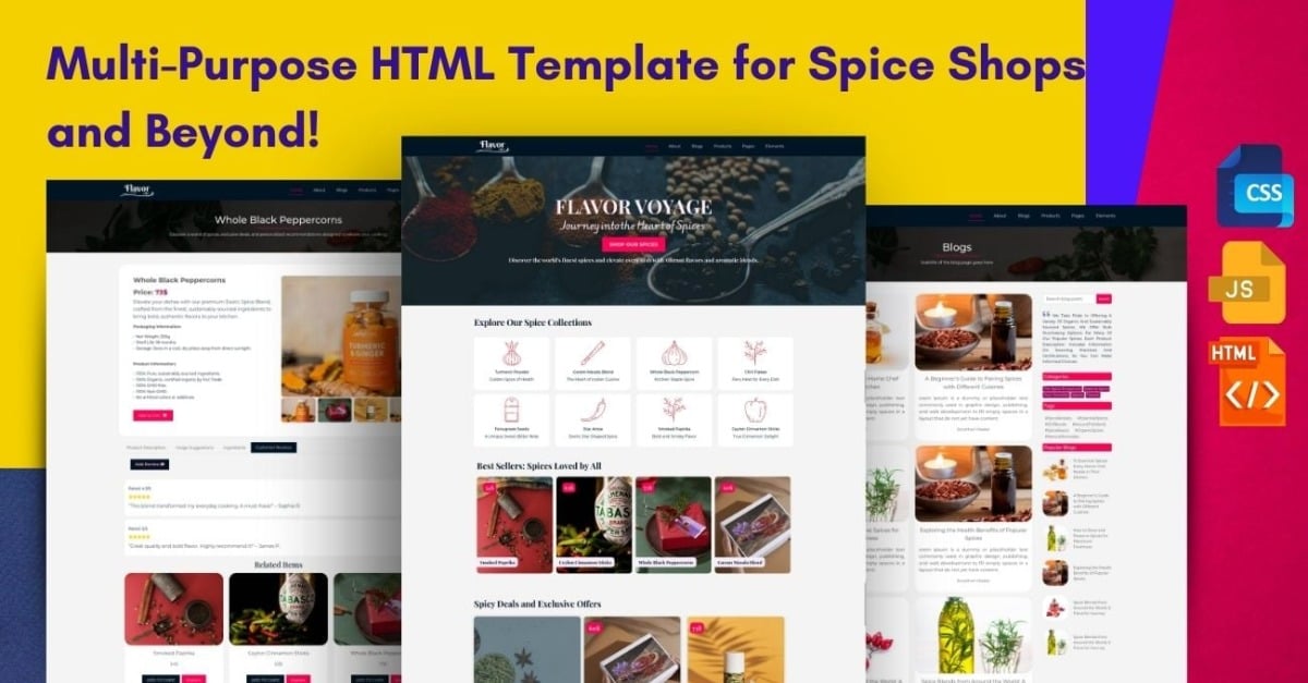 FlavorFusion, Multi-Purpose HTML Template for Spice Shops and Beyond!