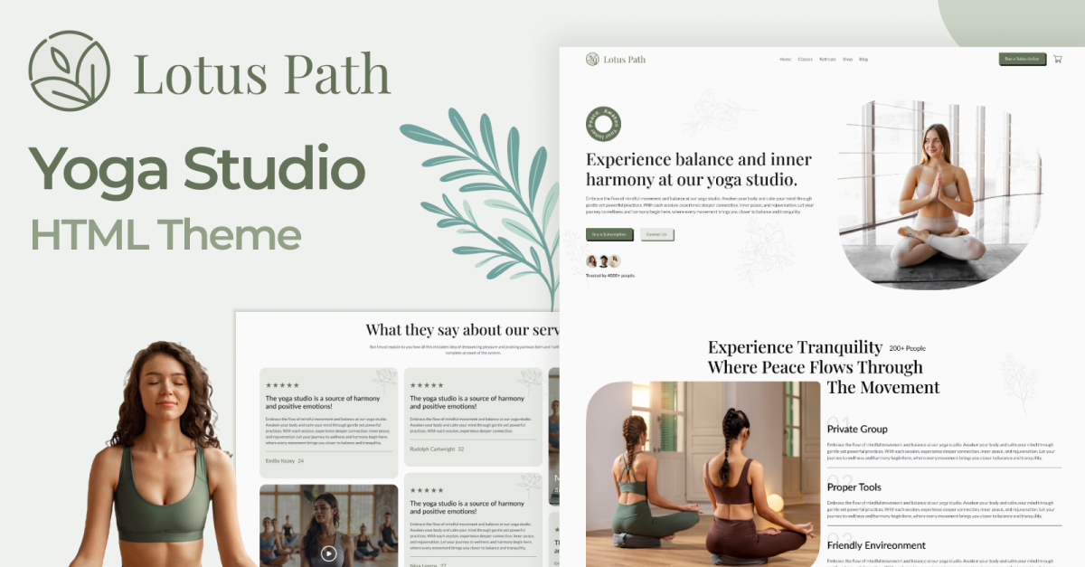 Lotus Path - Yoga & Fitness Studio HTML Website Template