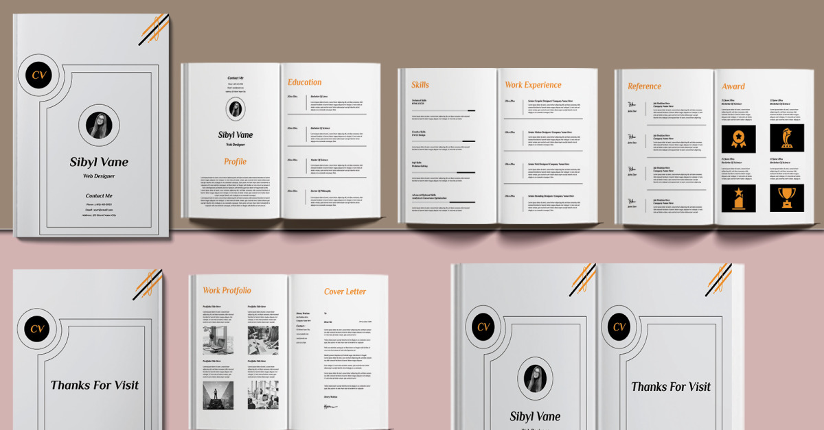 Professional Resuem Booklet Template TemplateMonster