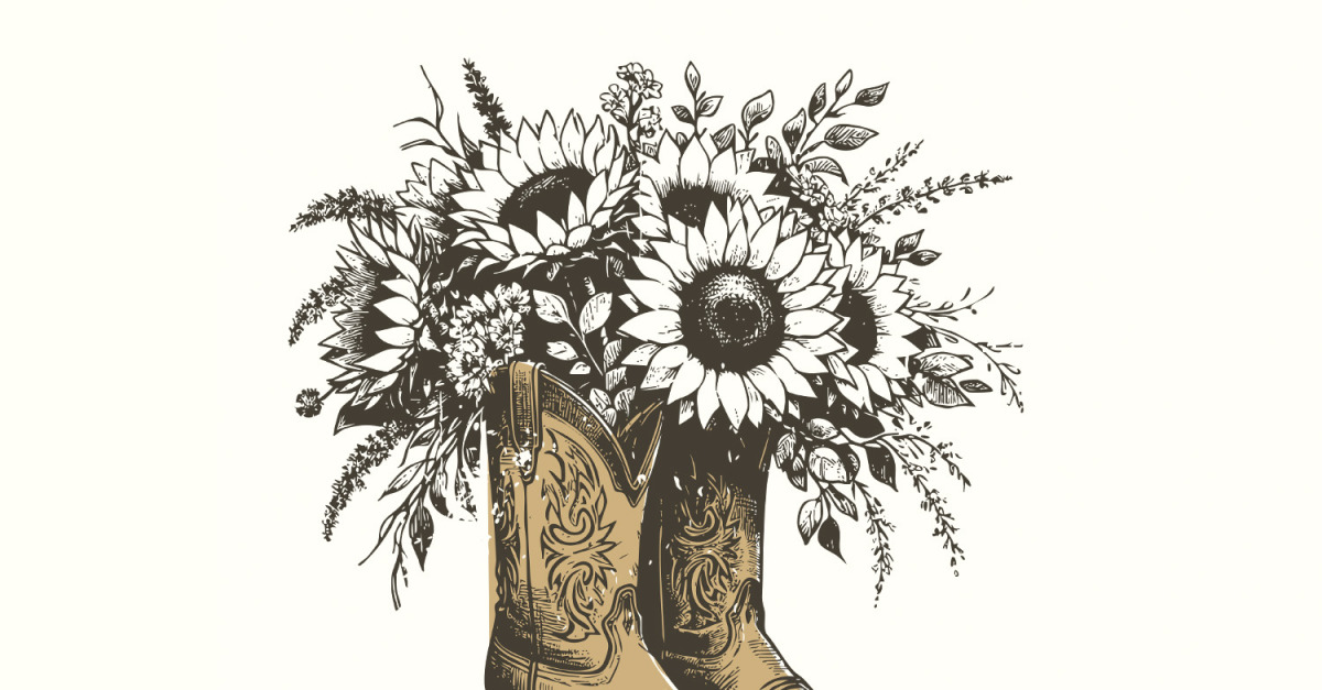 Clipart Western Boots Cowboy Boots With Flowers Svg Png, Western