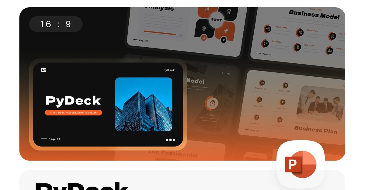 PyDeck – Pitch Deck PowerPoint Template - TemplateMonster