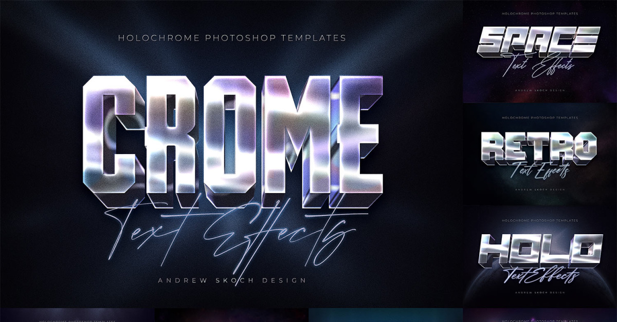 Efectos de texto y logotipos holográficos - TemplateMonster