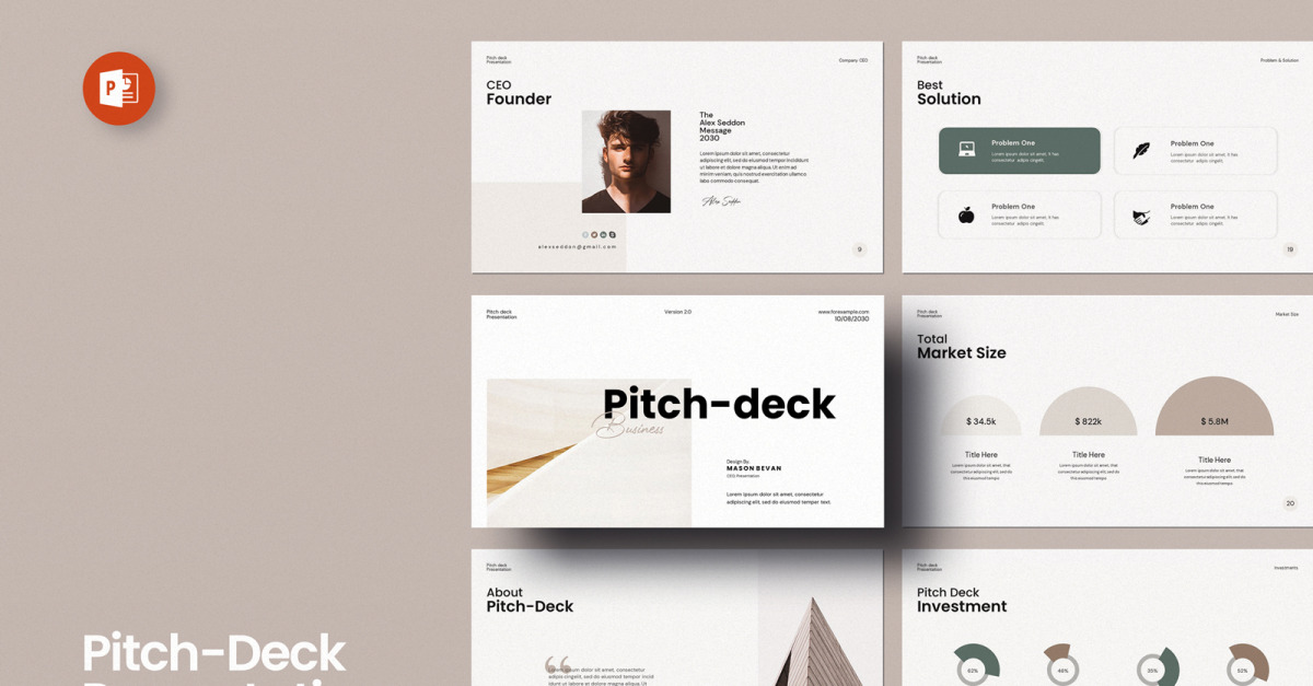 Pitch Deck PowerPoint Template #473427 - TemplateMonster