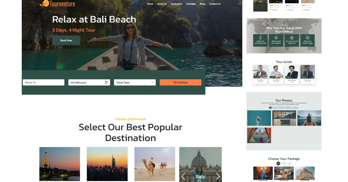 Tourventure - Travel Agency HTML Template